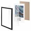 Рамка 21х30 см небьющаяся, КОМПЛЕКТ 4 шт., багет 16 мм МДФ, BRAUBERG "Basic", черная, 391259 391259