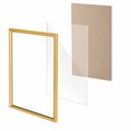 Рамка 21х30 см со стеклом, багет 14 мм пластик, BRAUBERG "HIT2", матовое золото, 391380 391380