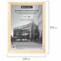Рамка 21х30 см, дерево, багет 20 мм, BRAUBERG "Business", цвет натуральный, акриловый экран, 391292 391292