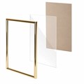Рамка 21х30 см, пластик, багет 12 мм, BRAUBERG "HIT2", золото, стекло, 390945 390945