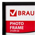 Рамка 21х30 см, пластик, багет 12 мм, BRAUBERG "HIT2", черная, стекло, 390947 390947