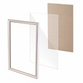 Рамка 21х30 см, пластик, багет 16 мм, BRAUBERG HIT5, белая с двойной позолотой, стекло, 391077 391077