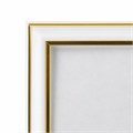 Рамка 30х40 см небьющаяся, багет 20 мм пластик, BRAUBERG "HIT3", белая с двойной позолотой, 391383 391383