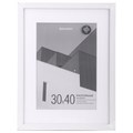 Рамка 30х40 см с паспарту 21х30 см небьющаяся, багет 20 мм, пластик, BRAUBERG "New Age", белая, 391278 391278