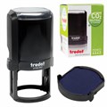 Оснастка для печатей оттиск D=42 мм синий, TRODAT 4642 PRINTY 4.0, корпус черный, крышка, подушка 235431