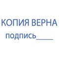 Штамп стандартный "КОПИЯ ВЕРНА, подпись", оттиск 38х14 мм, синий, TRODAT IDEAL 4911 DB-3.42, 161490 237932