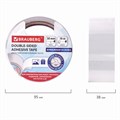 Клейкая двухсторонняя лента 38 мм х 10 м, БУМАЖНАЯ ОСНОВА, BRAUBERG, 229056 229056