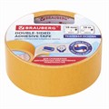 Клейкая двухсторонняя лента 38 мм х 10 м, ТКАНЕВАЯ ОСНОВА, BRAUBERG, 606428 606428