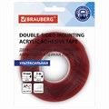 Монтажная прозрачная суперпрочная двухсторонняя лента 19 мм х 5 м, акриловая, 1 мм, BRAUBERG, 606424 606424