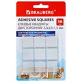 Клеевые квадраты двусторонние, 22х22 мм, акриловая основа, 36 шт., BRAUBERG, 608777 608777