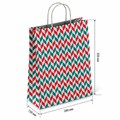 Крафт-пакет бумажный "Зигзаг" 26х15х35 см, с кручеными ручками, плотность 100 г/м2, белый, 113211 701009