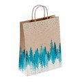 Крафт-пакет бумажный "Лес" 26х15х35 см, с кручеными ручками, плотность 80 г/м2, 112498 701005