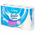 Полотенца бумажные 3-х слойные, 4 рулона по 11 м (отрыв 1/2 листа), LAIMA Deluxe, 100% целлюлоза, 115400 115400