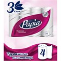 Полотенца бумажные бытовые, спайка 4 шт., 3-слойные (4х11,2 м), PAPIA, 23x13 см, белые, 5081506 112049