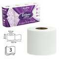 Бумага туалетная 3-х слойная, 8 рулонов (8х16,5 м), LAIMA Deluxe, 100% целлюлоза, 115396 115396