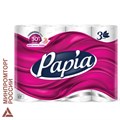 Бумага туалетная бытовая, спайка 12 шт., 3-слойная (12х16,8 м), PAPIA, белая, 5080722 112051
