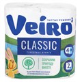 Бумага туалетная бытовая, спайка 4 шт., 2-х слойная (4х17,5 м), VEIRO Classic (Вейро), белая, 5с24 123208