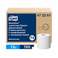 Бумага туалетная 130 м, TORK (Система T9) SmartOne, КОМПЛЕКТ 12 шт., Advanced, 2-слойная, белая, 472261 115493