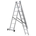 Лестница-трансформер 3-х секционная 3х7 ступеней, высота 4,5 м (3 секции по 1,9 м), нагрузка 150 кг, алюминий, НОВАЯ ВЫСОТА, 1230307 604885