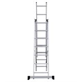 Лестница-трансформер 3-х секционная 3х7 ступеней, высота 4,5 м (3 секции по 1,9 м), нагрузка 150 кг, алюминий, НОВАЯ ВЫСОТА, 1230307 604885