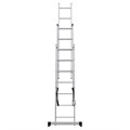 Лестница-трансформер 3-х секционная 3х7 ступеней, высота 4,5 м (3 секции по 1,9 м), нагрузка 150 кг, алюминий, НОВАЯ ВЫСОТА, 1230307 604885