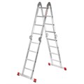 Лестница-трансформер алюминиевая 4х4 ступени, высота 4,5 м (4 секции по 1,2 м) до 150 кг, вес 16,5 кг, НОВАЯ ВЫСОТА, 3320404 601909