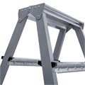 Стремянка стальная двухсторонняя 2х2 ступени, высота площадки 0,44м, алюминиевая площадка 35х16см, до 150кг, вес 2,8кг НОВАЯ ВЫСОТА, 1160202 609086