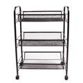 Этажерка (тележка) BRABIX офисно-бытовая 3 яруса, на колесах, металл, черная, 43,5х26х62,5 см, 603751 603751