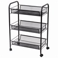 Этажерка (тележка) BRABIX офисно-бытовая 3 яруса, на колесах, металл, черная, 43,5х26х62,5 см, 603751 603751