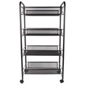 Этажерка (тележка) BRABIX офисно-бытовая 4 яруса, на колесах, металл, черная, 43,5х26х83,5 см, 603753 603753