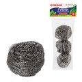 Губки (мочалки) металлические, спиральные, 3х20 г, КОМПЛЕКТ 3 шт., для посуды, гриля, плиты, LAIMA, 603102 603102