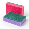 Губки бытовые STANDART, 26х80х53 мм, КОМПЛЕКТ 5 шт., поролон/абразив для посуды/уборки, LAIMA, К0014, 601555 601555