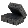 Губки для посуды SQUARE BLACK 98х66х30 мм, КОМПЛЕКТ 10 шт., КРУПНОПОРИСТЫЙ поролон/абразив LAIMA, 608648 608648