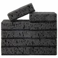 Губки для посуды SQUARE BLACK 98х66х30 мм, КОМПЛЕКТ 10 шт., КРУПНОПОРИСТЫЙ поролон/абразив LAIMA, 608648 608648