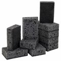 Губки для посуды SQUARE BLACK 98х66х30 мм, КОМПЛЕКТ 10 шт., КРУПНОПОРИСТЫЙ поролон/абразив LAIMA, 608648 608648
