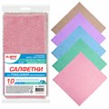 Салфетки из МИКРОФИБРЫ ПЛЮШЕВОЙ 30х30 см, КОМПЛЕКТ 10 шт., PASTEL, ассорти, 250 г/м2, LAIMA HOME, 608445 608445