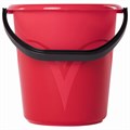 Ведро 8 л, без крышки, пластиковое, пищевое, с глянцевым узором, цвет красный, мерная шкала, LAIMA, 603892 603892