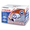 Комплект для уборки: швабра, ведро 11 л/5 л с отжимом и педалью, круглая насадка-липучка, LAIMA, 601459 601459