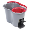 Комплект для уборки: швабра, ведро 14 л/7 л с отжимом и педалью, 2 круглые насадки-кольцо, LAIMA, 603622 603622