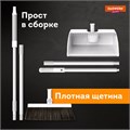Совок для мусора + щетка-телескоп, рукоятка 63-108 см, с магнитным креплением, бело-серый, DASWERK, 608950 608950