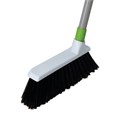 Совок для мусора + щетка, рукоятки 80 см с резьбой, пластик, зелено-белый, "ЛЕНИВКА", ЛЮБАША, 603616 603616