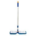 Швабра двусторонняя 40 см, телескопический черенок 130 см (алюминий), резьба 1,6 см, микрофибра, LAIMA, 601465 601465