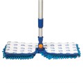 Швабра двусторонняя 40 см, телескопический черенок 130 см (алюминий), резьба 1,6 см, микрофибра, LAIMA, 601465 601465