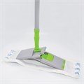 Швабра с флаундером 40 см, телескопический черенок 120 см, резьба 1,6 см, микрофибра/абразив (тип К), ЛЮБАША, 605029 605029