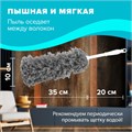 Пипидастр (сметка-метелка) для уборки пыли, метелка 35 см, рукоятка 20 см, серый, LAIMA, 608949 608949
