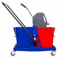 Тележка уборочная BRABIX, 2 съемных ведра 23 л, механический отжим, пластиковый каркас, 606659 606659