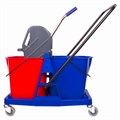 Тележка уборочная BRABIX, 2 съемных ведра 23 л, механический отжим, пластиковый каркас, 606659 606659