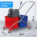 Тележка уборочная BRABIX, 2 съемных ведра 25 л, механический отжим, металлический каркас, 601499 601499