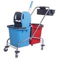 Тележка уборочная, 2 съемных ведра по 25 л, механический отжим, корзина, BRABIX, Турция, 607903 607903
