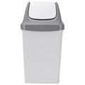 Ведро мусорное с КРЫШКОЙ (качающейся) 25 литров, "СВИНГ", 58х32х28 см, серое, IDEA, М 2463 602549